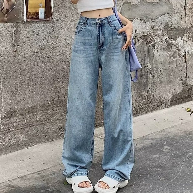 American-style High Waist Loose And Slimming Plus Size Small Wide-leg Trousers