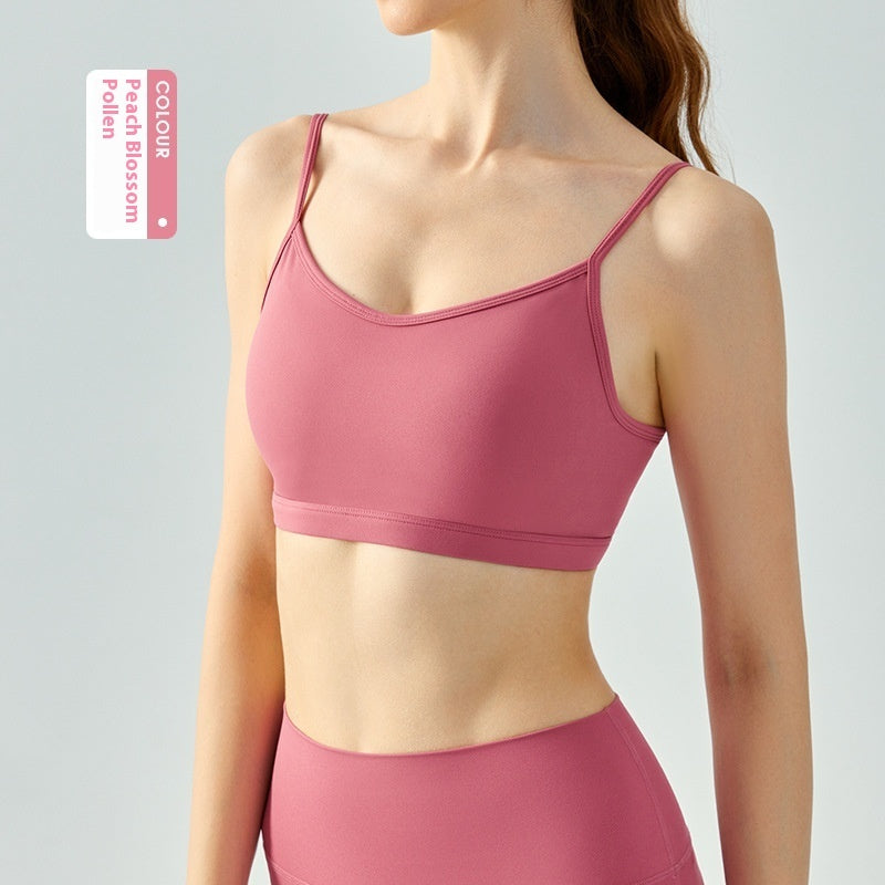 Yoga Vest Women's Water Drop Fixed Cup Spaghetti Strap Underwear