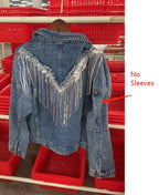 Fringed Denim Jacket Women'S Short Loose Top