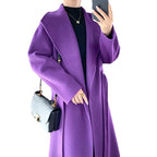 Elegant Woolen Simple Female Tie-front Top