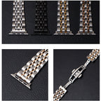Seven Beads Stainless Steel Strap With Butterfly Buckle