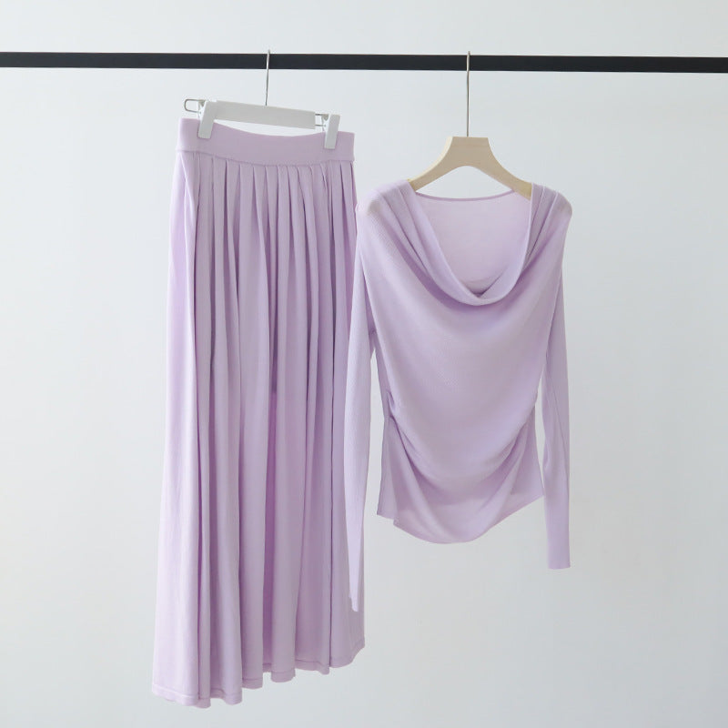 Tencel Blended Silk Long Sleeve Swing Collar Design High-grade Blouse