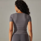 Women's Solid Color Breathable Running Top