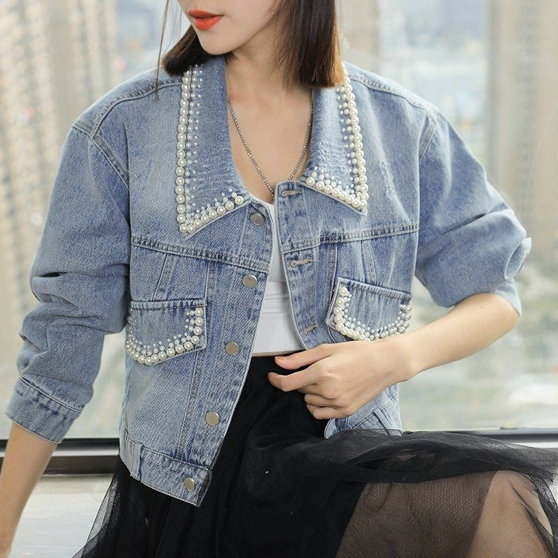 Women's Trendy Loose Petite Short Denim Jacket