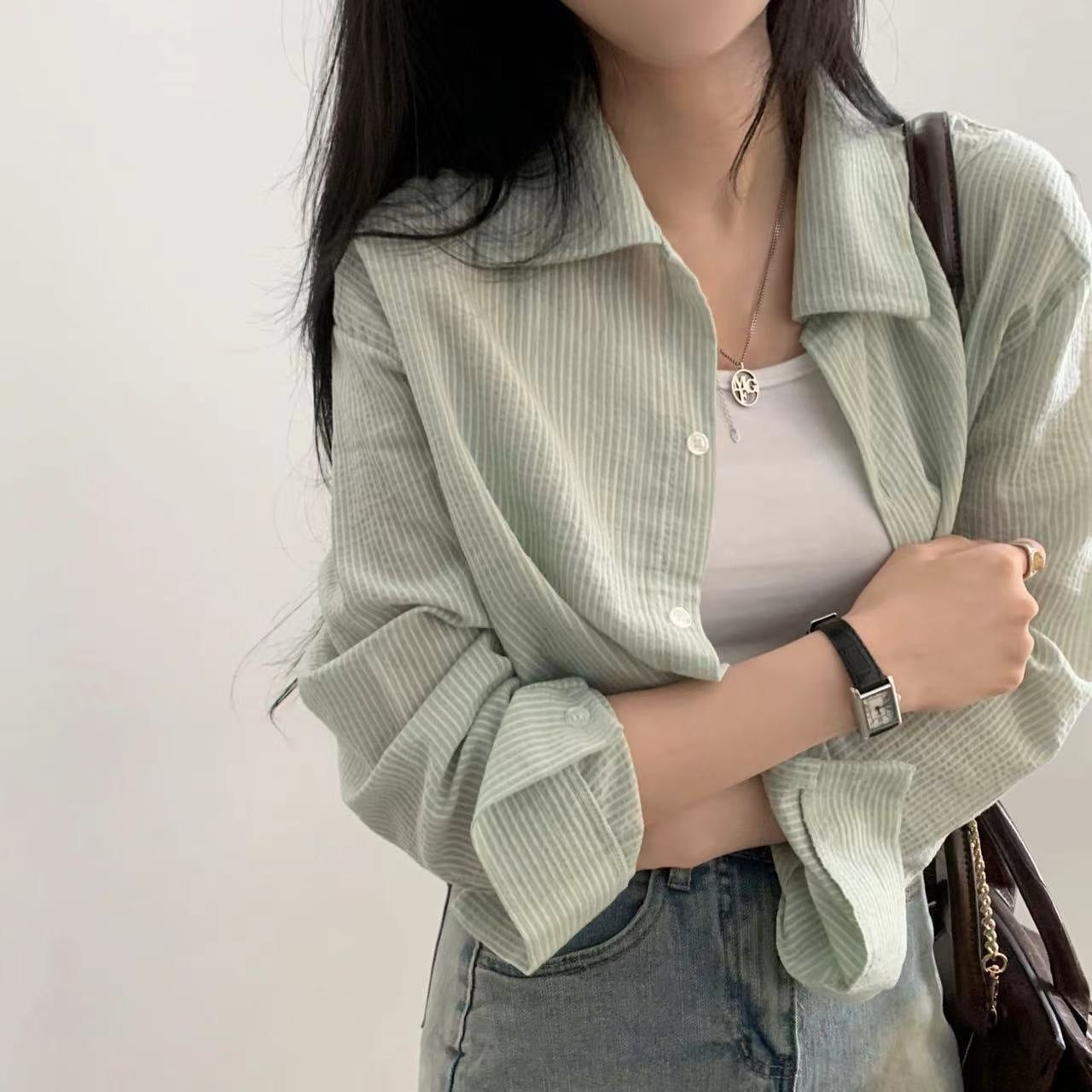 Striped Shirt Women's Long Sleeve Sun Protection Shirt