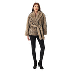 Fur Mid-length Coat With Belt Fashionable