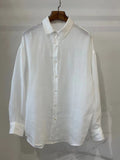 Vintage Tencel Linen Shirt Women's Loose Casual Long Sleeves Top
