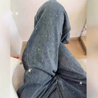 Light Blue Narrow Wide Leg Jeans Straight Spring