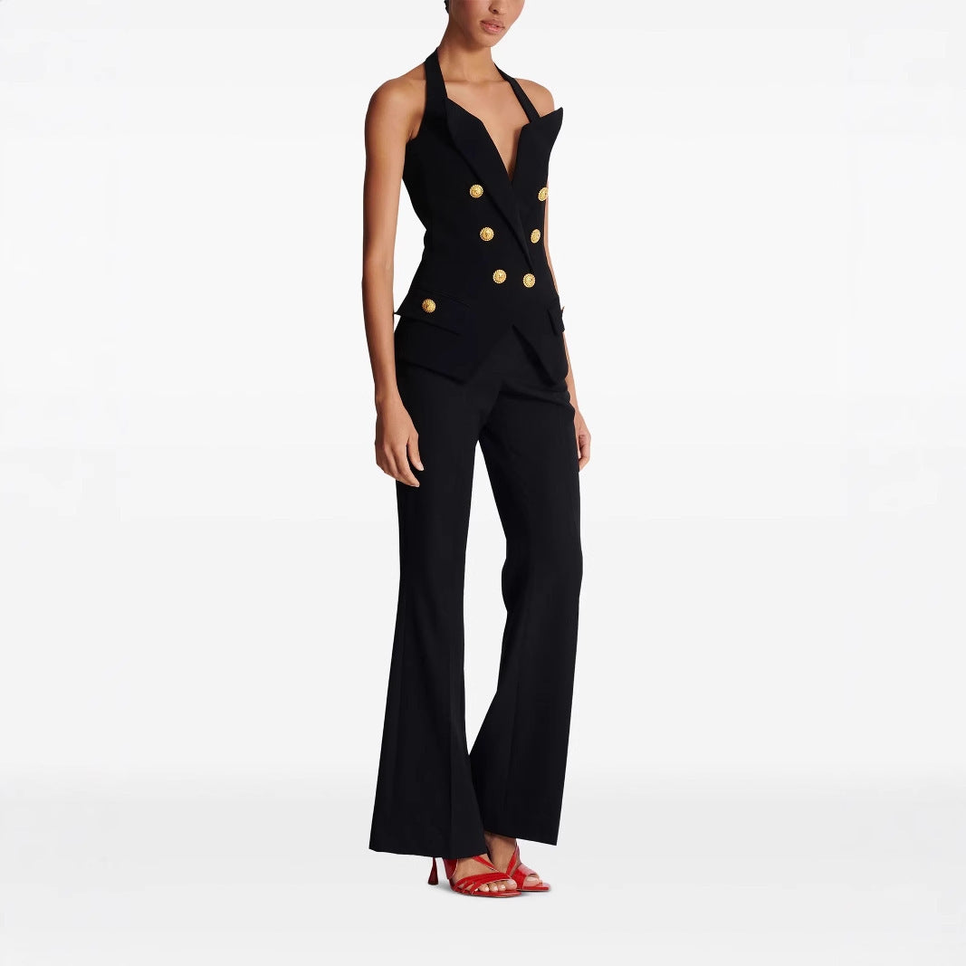 Double Breasted Temperament Small Sling Vest Jacket