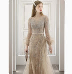 Beaded Diamond encrusted Evening Dress Long