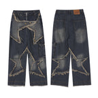 Men's And Women's Same Style American-style Distressed Heavy Industry Straight Casual Jeans